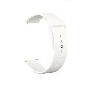 Силиконовый ремешок на смарт часы Samsung Galaxy, Honor, Huawei, Amazfit, Garmin, Xiaomi Watch (20 mm) Белый