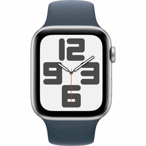 Смарт-часы Apple Watch SE 44 мм 2023 серебристый, M/L спортивный ремешок