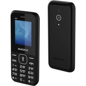 Сотовый телефон Maxvi C27, 1.77", 0.3 Мп, microSD, 2 sim, FM, фонарик, 600 мАч, черный