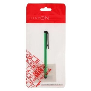 Стилус LuazON, для планшета и телефона, 10 см, тепловой, с креплением, зелёный 3916269
