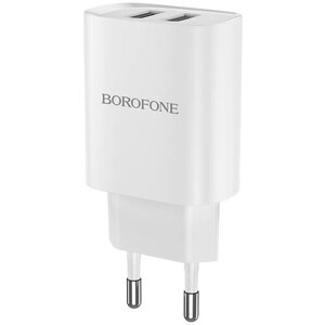 Сзу USB 2.1A 2 USB порт borofone BN2 super fast белый