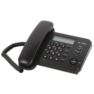 Телефон PANASONIC KX-TS2356RUB, черный, память 50 номеров, АОН, ЖК-дисплей с часами, тональный/ импульсный режим