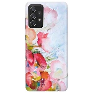 Ультратонкий силиконовый чехол-накладка для Samsung Galaxy A72 с принтом "Акварельные цветы"