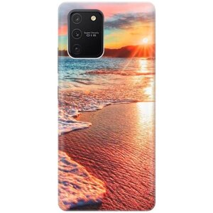 Ультратонкий силиконовый чехол-накладка для Samsung Galaxy S10 Lite с принтом "Залитый светом пляж"