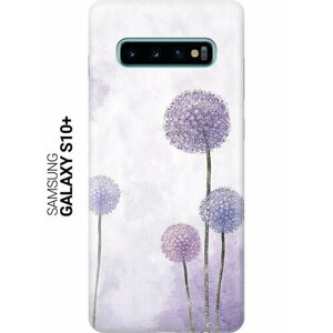 Ультратонкий силиконовый чехол-накладка для Samsung Galaxy S10+ с принтом "Одуванчики"