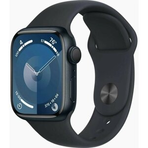 Умные часы Apple Watch Series 9 GPS, 41mm Midnight Aluminium Case with Midnight Sport Band - M/L