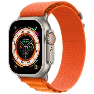 Умные часы Apple Watch Ultra 49 мм Titanium Case GPS, титановый/оранжевый Alpine Loop