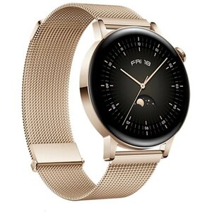 Умные смарт часы женские круглые Smart Watch 42 мм золотые