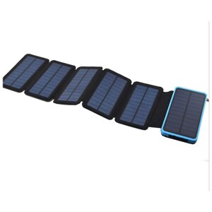 Внешнее портативное солнечное зарядное устройство аккумулятор Power Bank 20000 mAh с 6-ю солнечными батареями