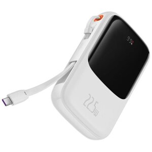Внешний аккумулятор Baseus Qpow Digital Display quick charging power bank 20000mAh 22.5W (With Type-C Cable) White (PPQD-I02)
