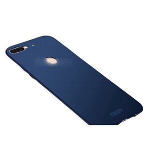 Задняя панель-крышка MyPads из прочного пластика с матовым противоскользящим покрытием для HTC Desire 12 Plus в синем цвете