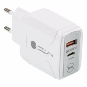 Зарядка USB / 5-12V / 20W 3,1A / поддержка Power Delivery 3.0 и Quick Charge 3.0
