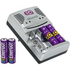Зарядное устройство 3Q-EnerGO! C46-24 для аккумуляторов AA, AAA, Крона (4 AA (2400mAh) В подарок )
