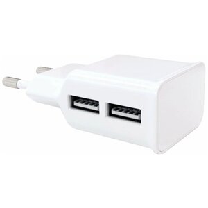 Зарядное устройство сетевое (220 В) RED LINE NT-2A, кабель microUSB 1 м, 2 порта USB, выходной ток 2,1 А, белое, УТ000012256 В комплекте: 1шт.