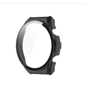 Защитный бампер-чехол MyPads Protect из тончайшего и прочного силикона для Xiaomi Watch S1 с противоударными свойствами и защитой экрана черный