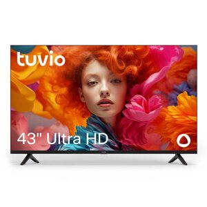 43” Телевизор Tuvio 4К ULTRA HD DLED Frameless на платформе Яндекс. ТВ, TD43UFBHV1, темно-серый