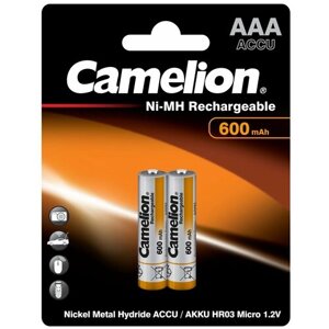 Аккумулятор бытовой Camelion R03 AAA BL2 NI-MH 600mAh