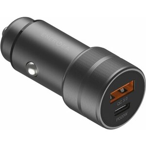 Автомобильная зарядка EnergEA AluDrive PD20+USB-C + USB-A USB3.0, 38W - темно серый (Gunmetal)