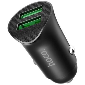 Автомобильное зарядное устройство Hoco Z39, 2хUSB, 3 А, QC3.0, чёрный