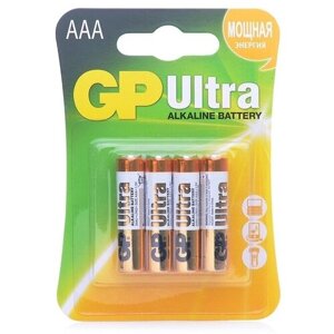Батарейка алкалиновая GP 24AU-2CR4, LR03, 4 шт в упаковке (GP24AU-2CR4)