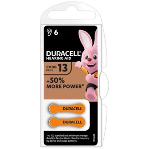 Батарейка Duracell ActiveAir 13/PR48, в упаковке: 6 шт.