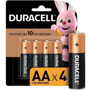 Батарейка Duracell Basic AA/LR06-4BL (1.5 В) алкалиновая (блистер, 4шт.) (81480360), 12 уп.