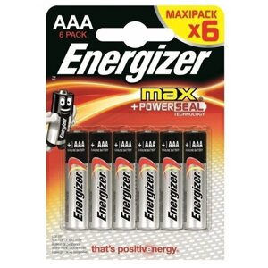 Батарейка Energizer Max AAA/LR03, в упаковке: 6 шт.