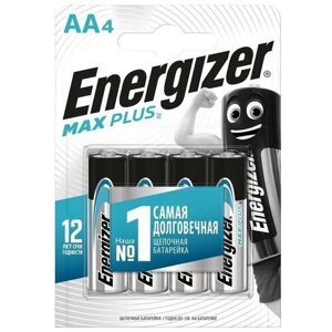Батарейка Energizer Max Plus AA, в упаковке: 4 шт.