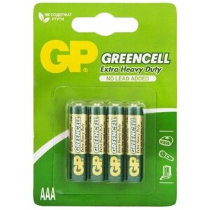 Батарейка GP Greencell 24G-2CR4, типоразмер ААА, 4 шт