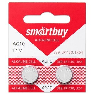 Батарейка SmartBuy AG10, в упаковке: 2 шт.