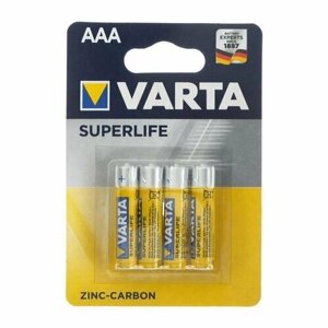 Батарейка солевая Varta SuperLife, AAA, R03-4BL, 1.5В, блистер, 4 шт. (комплект из 8 шт)