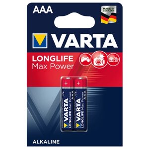 Батарейка VARTA longlife max power AAA, в упаковке: 2 шт.