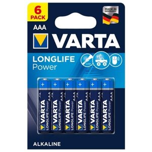 Батарейка VARTA longlife power AAA, в упаковке: 6 шт.