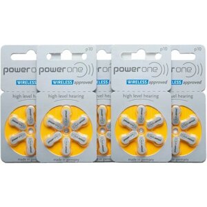 Батарейки для слуховых аппаратов Power One тип 10 5 блистеров = 30 батареек