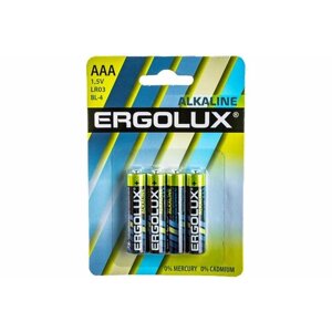 Батарейки Ergolux LR03 Alkaline Bl-4(LR03 Bl-4, батарейка ,1,5В) 24 шт.