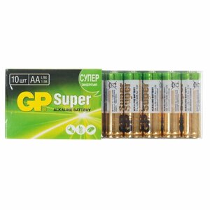 Батарейки GP Super AA/LR6/15A алкалин, 10 шт/уп. GP15-ZCRB10