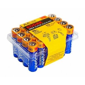 Батарейки Kodak LR6-24 plastic box MAX SUPER Alkaline [24 AA PVC] арт. Б0014327 (24 шт.)