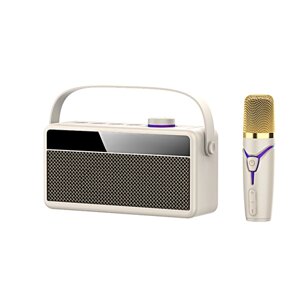 Беспроводная Bluetooth колонка караоке с микрофоном, Портативная мини колонка OP-525, Серый