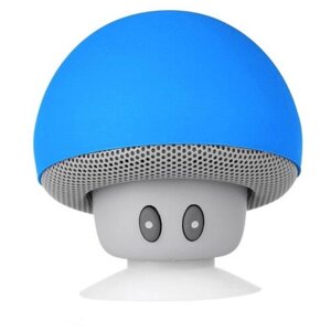 Bluetooth-динамик в форме гриба с держателем на присоске и микрофоном - синий
