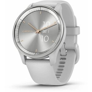 Часы Garmin Vivomove Trend, Mist Gray, Silicone, WW серебристый безель, серый ремешок, 010-02665-03