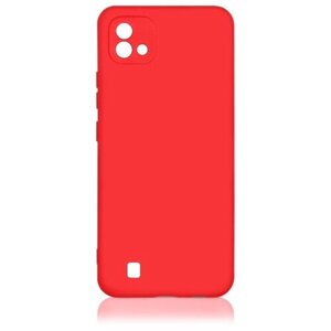 Чехол DF для Realme C20 с микрофиброй Silicone Red rmOriginal-10