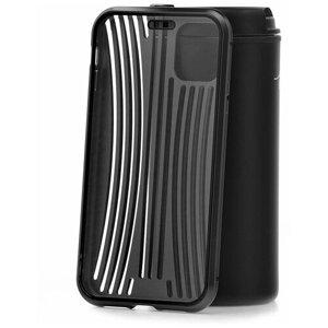 Чехол для Apple iPhone 11 Kruche Metal Suitcase Black, противоударный кейс, защитная накладка, силиконовый бампер