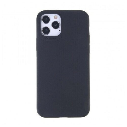 Чехол для iPhone 12/12 Pro черный силиконовый с защитой камеры, 012424 Черный