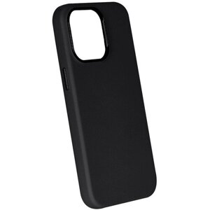 Чехол для iPhone 14 Pro Кожаный (Leather Co)-Чёрный