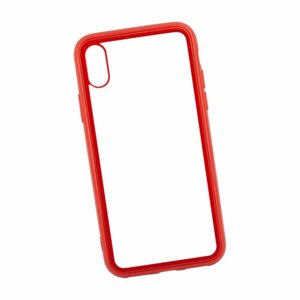 Чехол для смартфона Apple iPhone X, XS Remax Shield Series Case прозрачное стеко с рамкой, красный