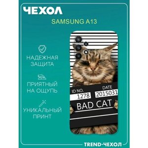 Чехол для телефона Samsung Galaxy A13 c принтом плохой кот Cat прикол