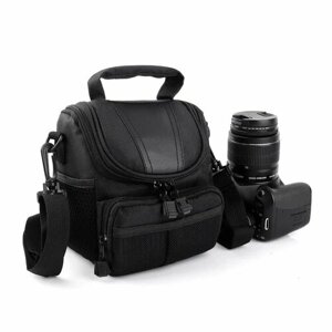 Чехол-фотосумка для фотоаппарата DSLR черного цвета с дополнительным кармашком