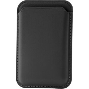 Чехол картхолдер MagSafe Wallet на телефон для банковских карт, пропуска черный, Cardholder магнитный, МагСейф держатель для карт из экокожи в подарок