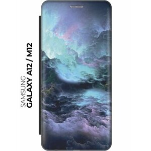 Чехол-книжка Грозовое небо на Samsung Galaxy A12 / M12 / Самсунг А12 / М12 черный