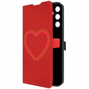 Чехол-книжка Krutoff Eco Book для Samsung Galaxy A15 4G (A155) Сердце из тюльпанов (красный)